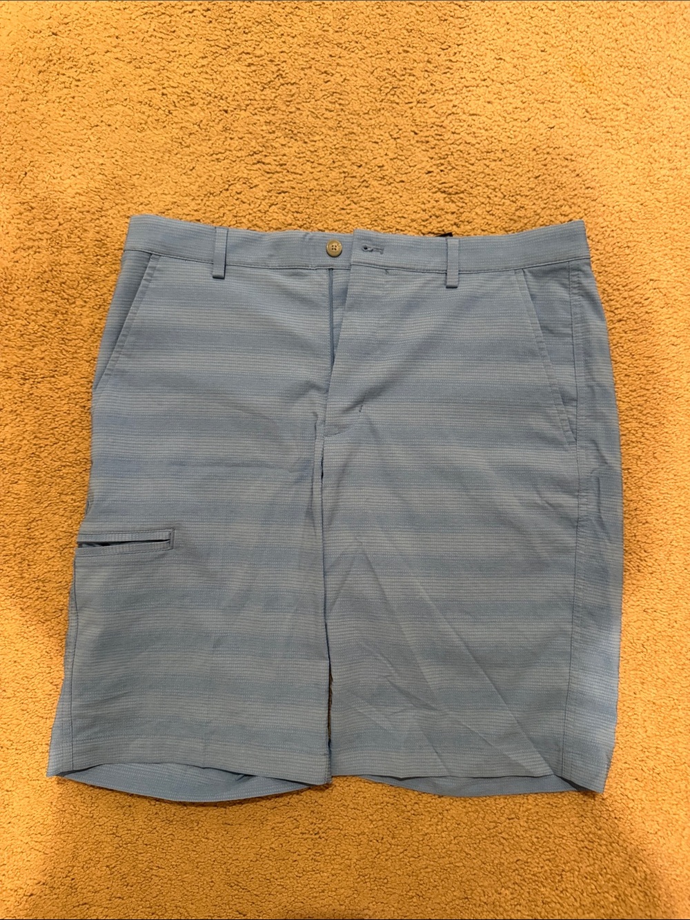 Greg Norman Collection Light Blue Flat Front Performance Shorts